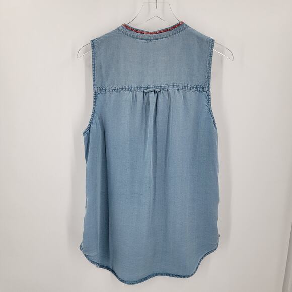 Maeve by Anthropologie Top Womens 12 Sleeveless Embroidered Button Up Tunic - Picture 2 of 11